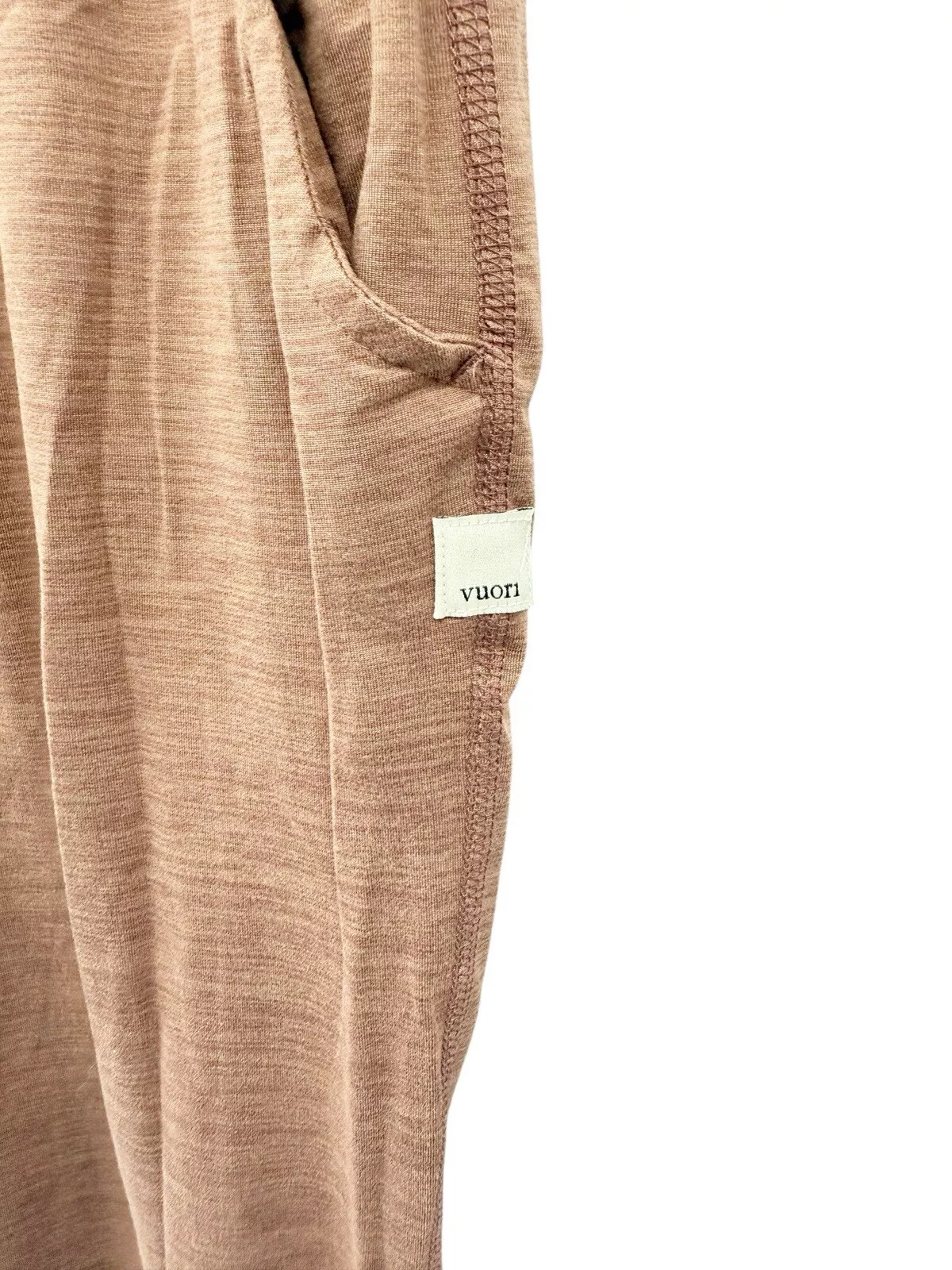 vuori all day jumpsuit terracotta heather short sleeve 