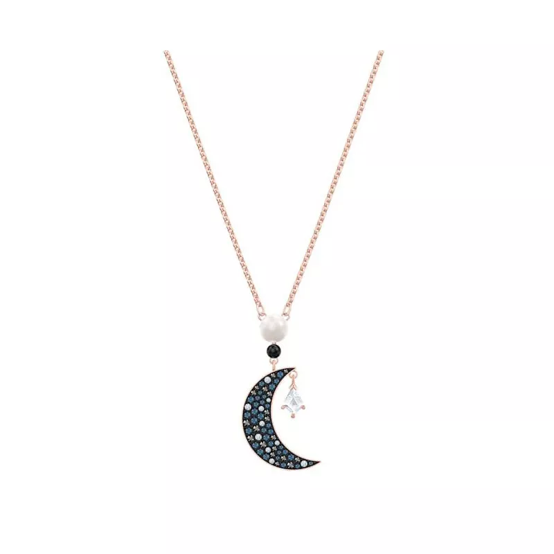 SWAROVSKI Symbolic Moon Necklace 5489534 Dark Multi Women Jewelry