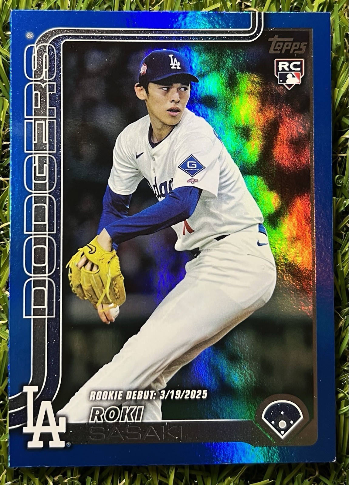 2025 Topps Roki Sasaki #US199 Blue Foil (RC) Color Match! - Ser# 034/150 Dodgers