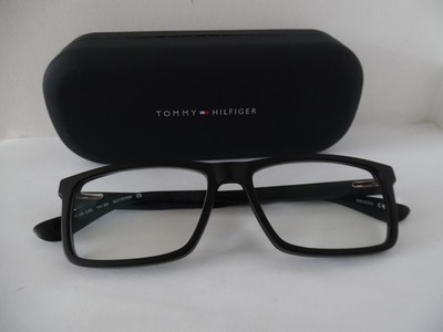 Tommy Hilfiger Brille matt schwarz rechteckig & Etui/Tuch TH 99 55 16 145