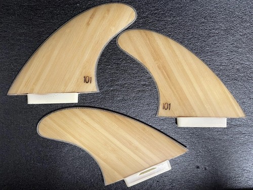 Lokbox 101 Bamboo Fins USA Made Thruster Fins EXCELLENT CONDITION