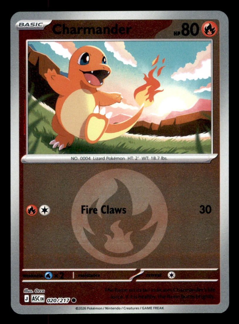 Charmander (Energy) Reverse Holofoil Common ME: Ascended Heroes 020/217 NM