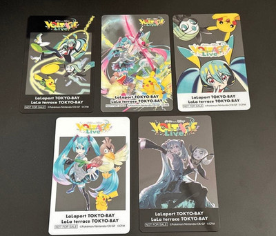 Pokemon feat. Hatsune Miku Project VOLTAGE LIVE Clear Card 5 Set JAPAN limited