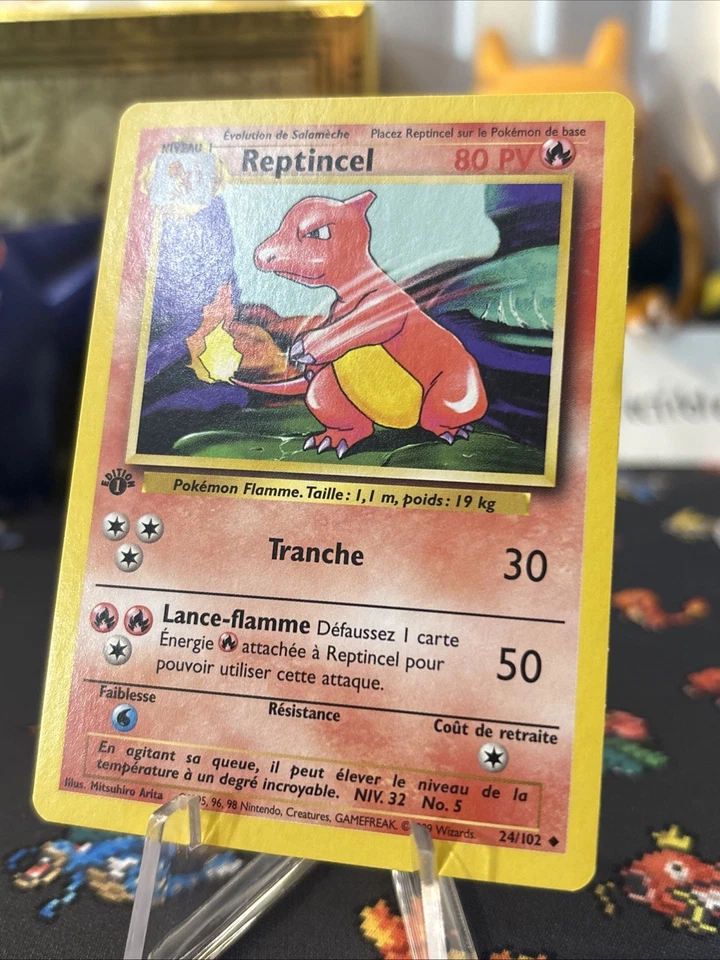Pokemon 1st Edition Charmeleon French 24/102 MINT Base Set Super Clean Card READ - Image 2 of 4