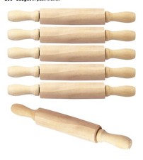 6 Pack 8 Inch Mini Wood Rolling Pin,Great for Children Kids Girls and Boys,Sm...