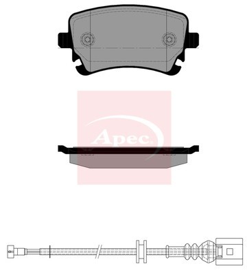 Apec PAD2527 Rear Brake Pad Set Fits Bentley Continental Continental Flying Spur