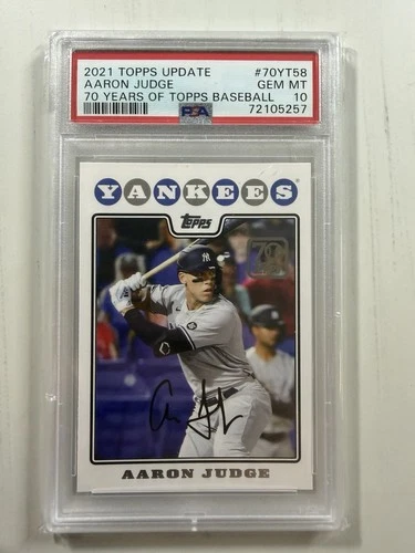 Topps 2021 Update 70 Years of Topps Aaron Judge #70YT-58 Yankees PSA 10