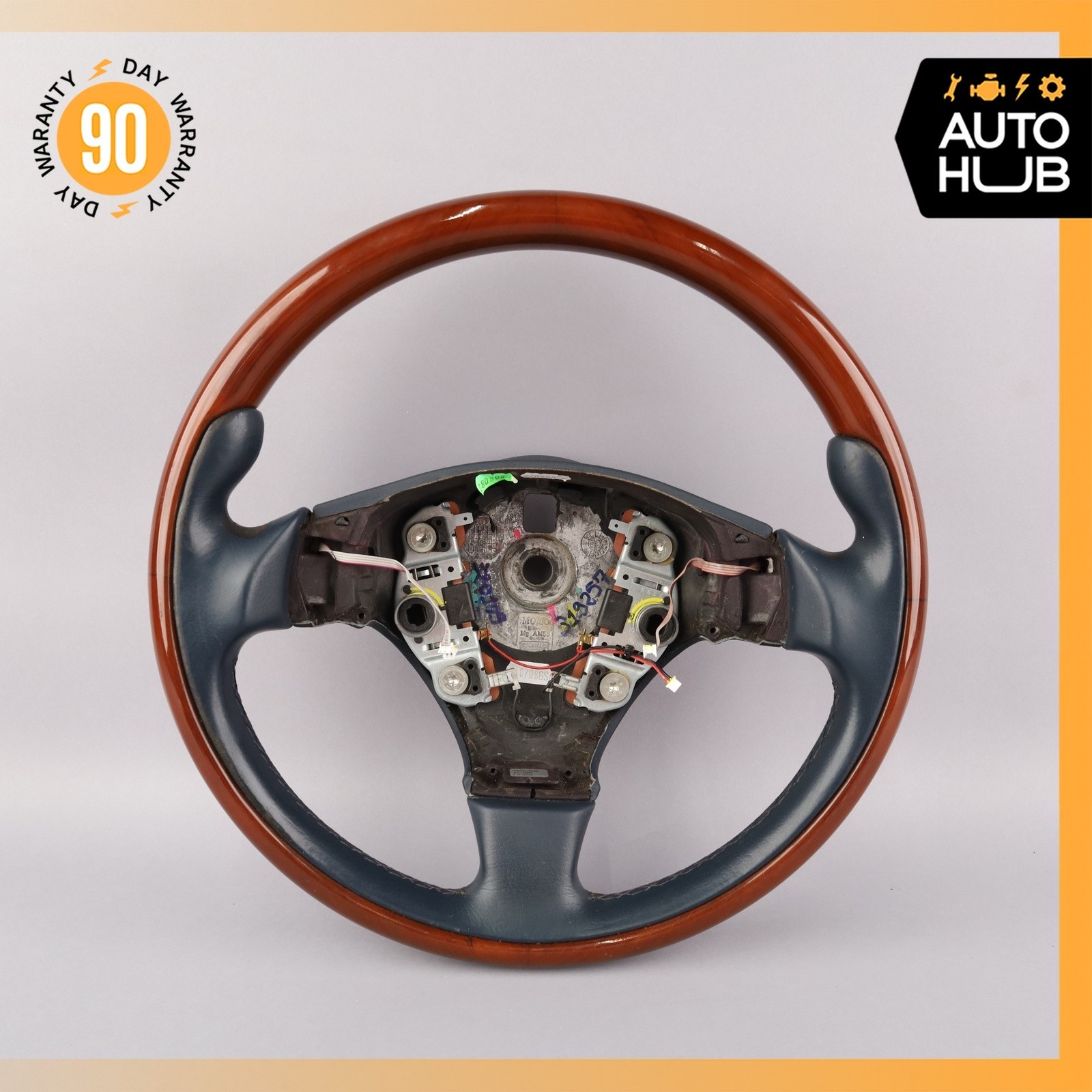 03-13 Maserati Quattroporte M139 Steering Wheel Palissandro Wood Blue OEM 72k