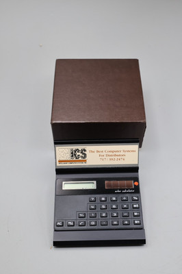 Vintage Intelligent Computer Sys inc Solar Calculator Desk Display Aluminum Base