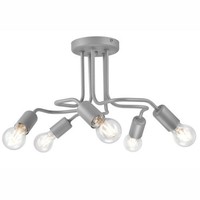 Deckenleuchte Metall In Silber 5-Flammig Ø44Cm Modern Wohnzimmer Deckenlampe