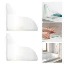 2 Pair Splash Guard for Bathtub: Self Adhesive Shower Splash Guard, Acrylic