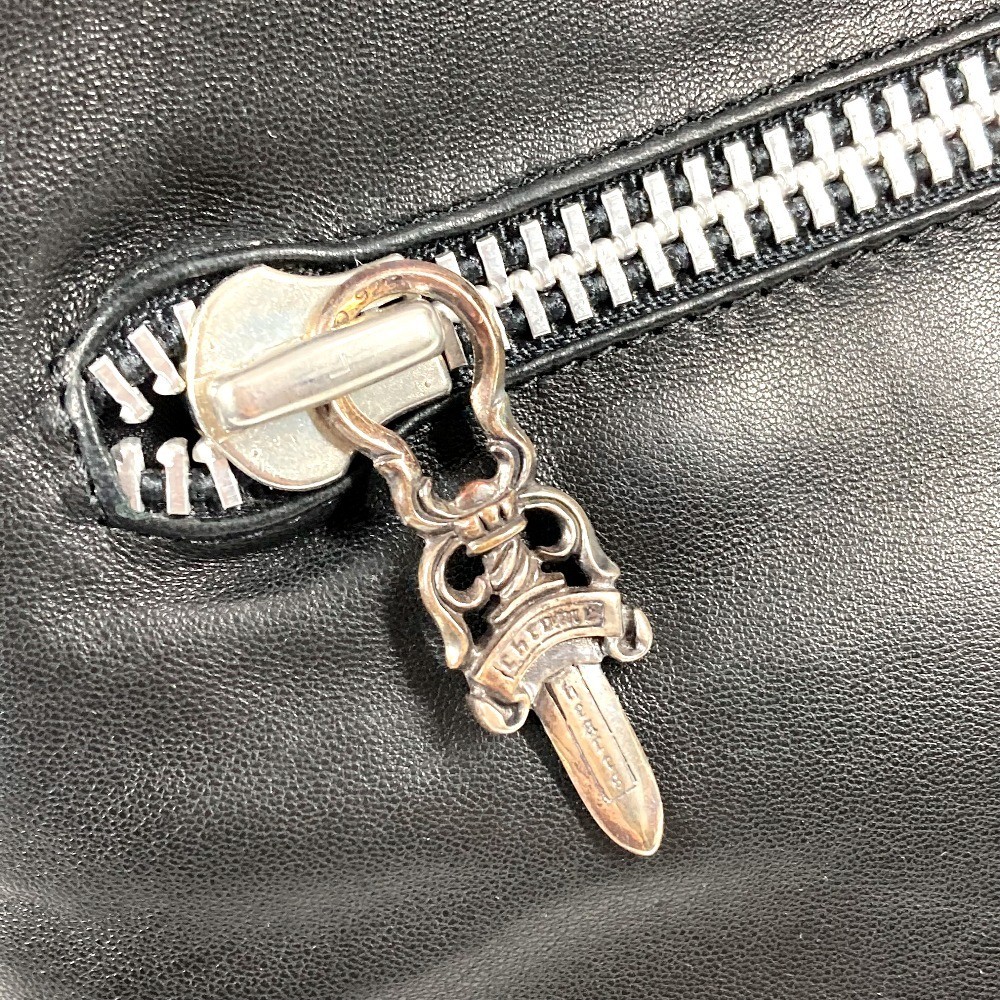 CHROME HEARTS Two fold Pyramid Studs Dagger Zip Bag Pouch Clutch bag thumbnail 11