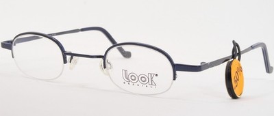 Vintage LOOK occhiali 1595 1530 Blue UNIQUE EYEGLASSES 37-25-135mm Italy (NOTES)