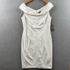 Vince Camuto Dress Womens 14 White Off Shoulder Zip Lined Sleeveless Midi NWT