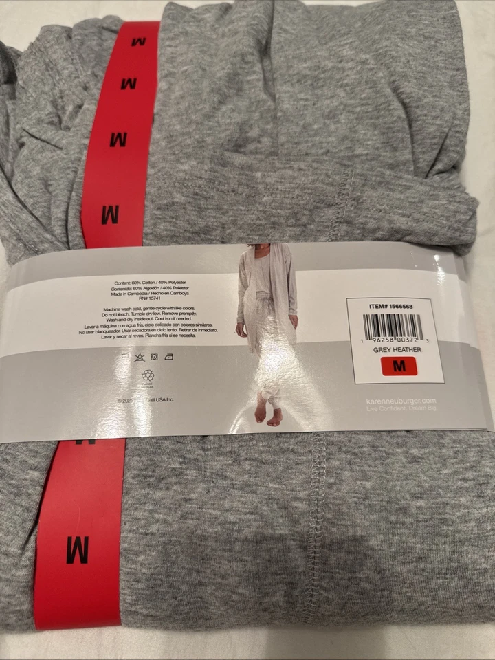 Karen Neuburger Damas 3 Piezas Gris Dormir Salón Conjunto Talla M Pantalones Sin Mangas Bata Nuevo con Etiquetas Foto 4 de 4