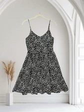 Ann Taylor LOFT Women’s Black Cheetah Print Fit & Flare Dress Women’s Size 0