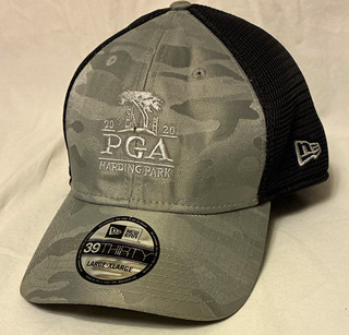 New Era 39THIRTY PGA Harding Park 2020 Gray/Black Camo Mesh Back L/XL