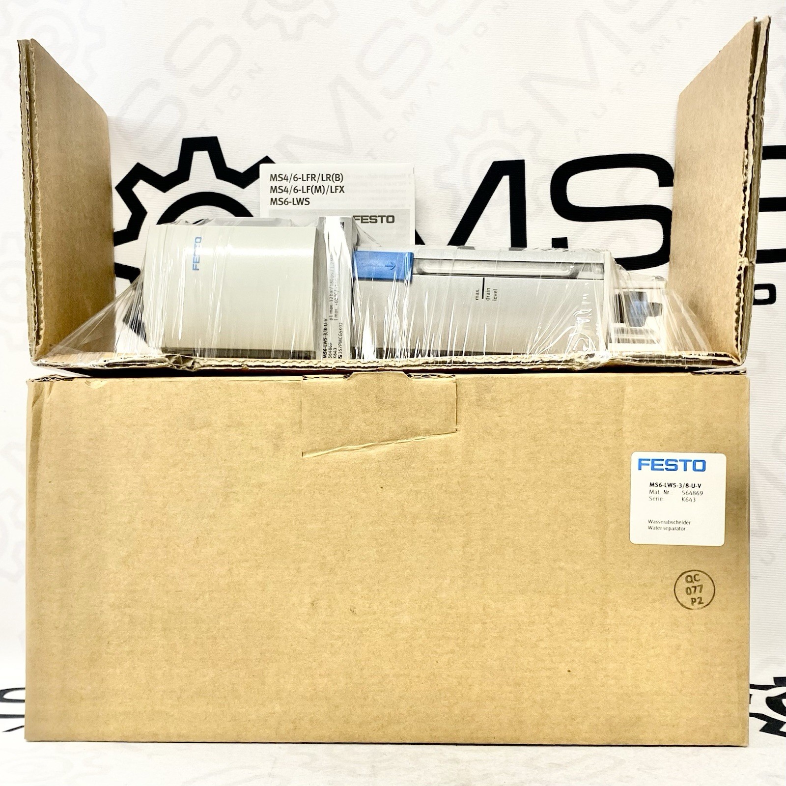 Festo MS6-LWS-3/8-U-V 564869 Water Separator 3/8” Port MS6 Pneumatic Filter