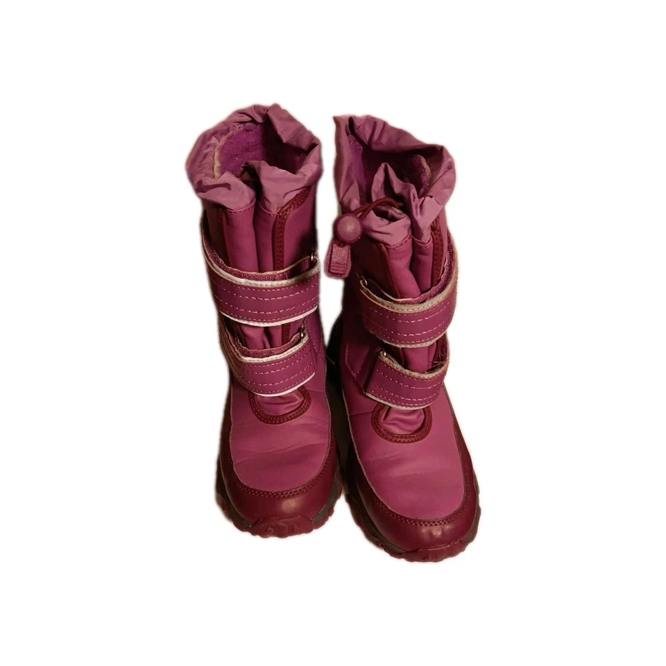Botas de nieve de invierno Lands End niños jóvenes talla 3 aisladas impermeables rosa púrpura Foto 2 de 4