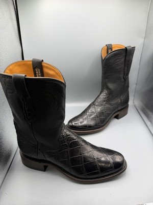 Ariat Bench Made Cowboys Boots 11 D Roper American Alligator Black Exotic