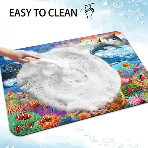 Bath Rugs for Bathroom Non Slip Bathtub Mat Absorbent Quick Dry Shower Mats - Picture 5 of 7