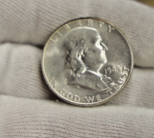 1948 D US Franklin 50c Nice AU