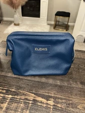 Elemis Blue Cosmetic Makeup Travel  Bag W/ Wide Top - Approximately 8x5x4 - NEW