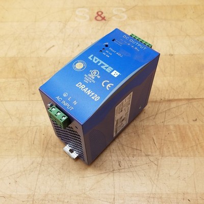 Lutze DRAN120-24B Power Supply, 115/230VAC, 2.8/1.4A, 47-63Hz, 24VDC Out - USED