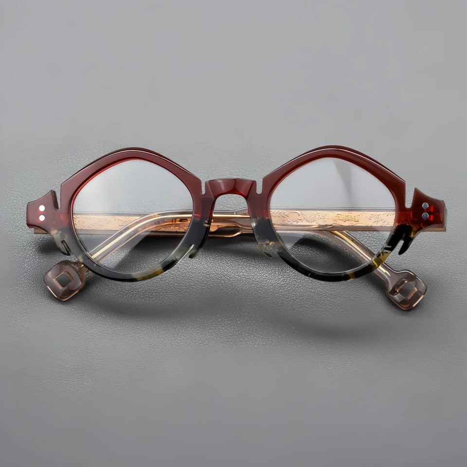 Round Eyeglasses Frames Retro Acetate Spectacles Unisex Men Women Fashion