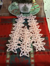 24 fiocchi di neve e gocce di lacrime rosa fatti a mano vintage addobbi natalizi