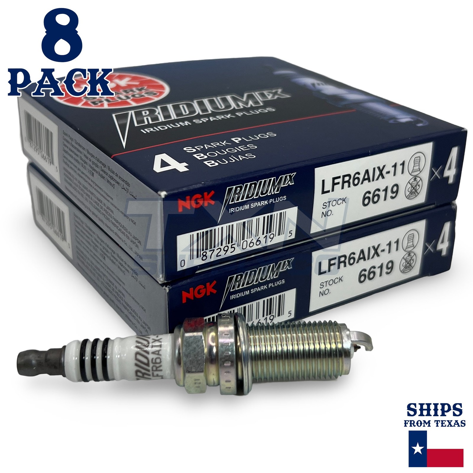 8 Pack NGK Iridium IX 6619 Spark Plugs LFR6AIX-11
