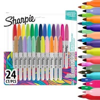 Sharpie Permanent Markers Fine Point Colouring Pens Assorted Colours 24 Ma