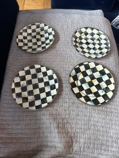 3 camp mackenzie childs 1995 Enamel plates 1 Regular Plate 4 Total 8”