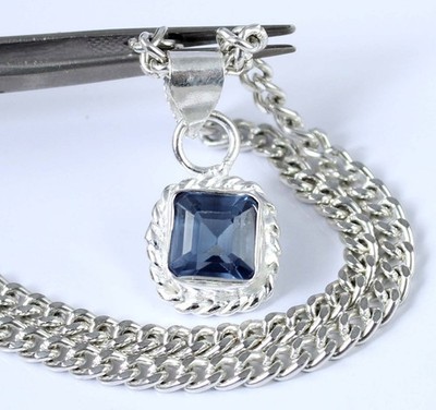 Farbwechsel Saphir 3,10 Ct/6 mm Natürliche Achteck Edelsteine Herren Anhänger...