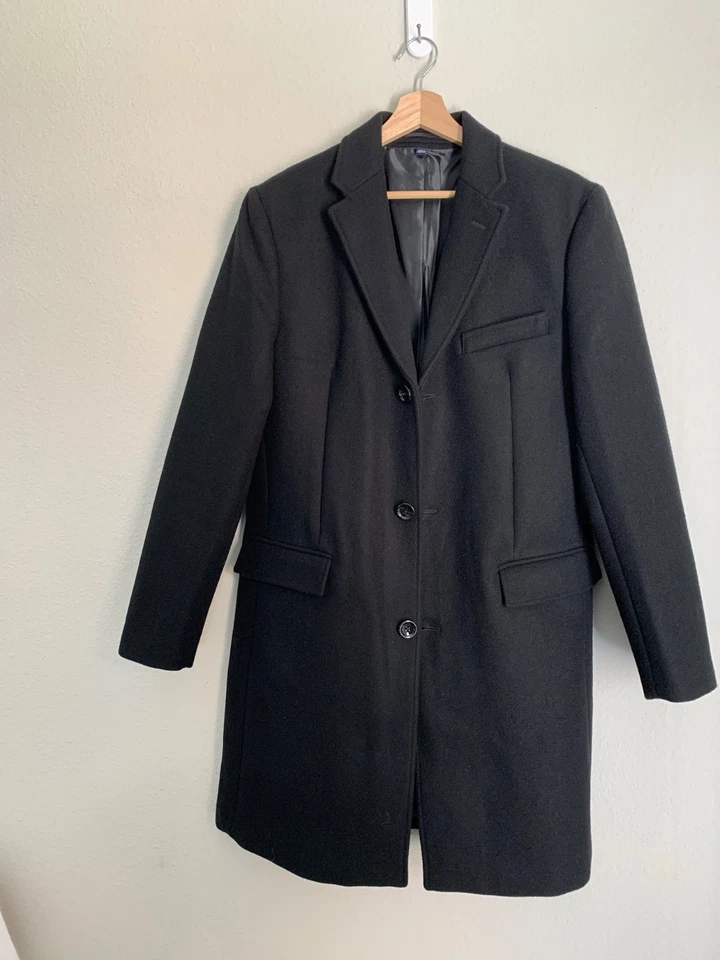 New JCREW Mens Size 38 Thompson Topcoat Black - Image 4 of 4