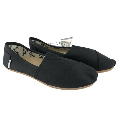 Daily Shoes Womens Canvas Flats Espadrilles Walker-01 Black Slip On Size 9