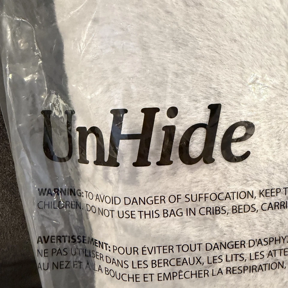 UnHide SQUISH Small Faux Fur Pillow 10x18 Silver Ultra Soft Decorative Cushion - Image 3 of 4