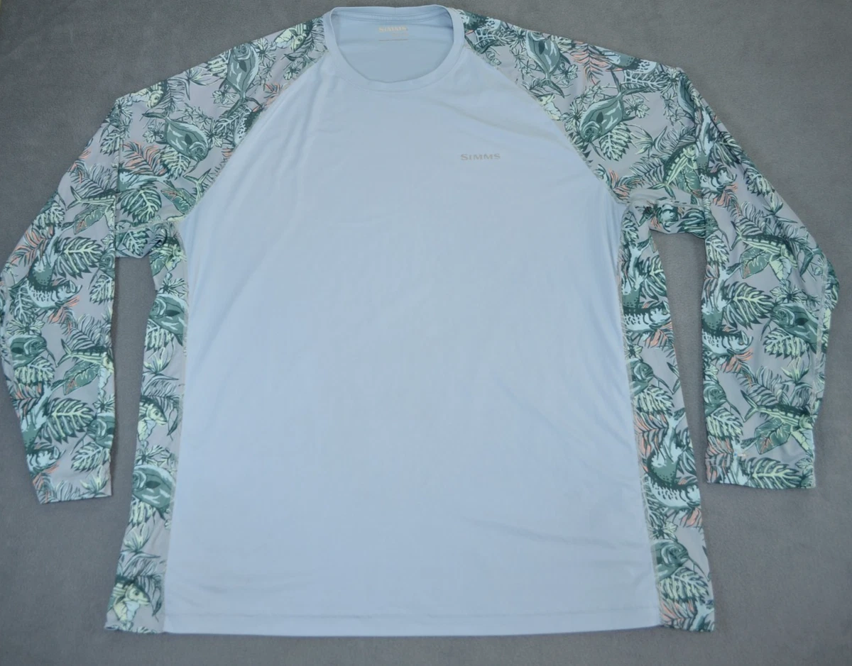 Chemise Simms homme 2XL bleu Solarflex équipage manches longues UPF 50
