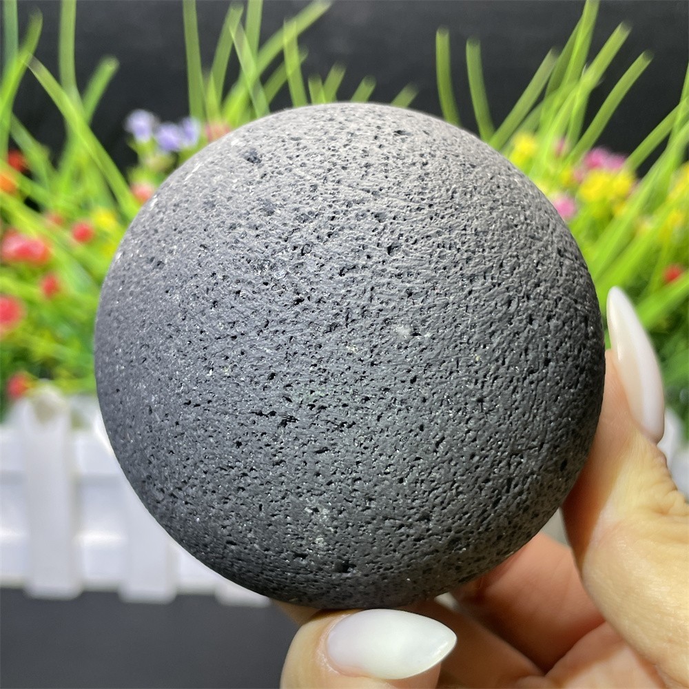 0.9LB 2.7" Natural Lava Stone Sphere Ball Crystal Quartz Reiki Energy Healing