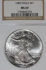 1989 NGC MS69 AMERICAN SILVER EAGLE #B51941