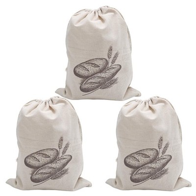 3Pcs Reusable Linen Bread Bags for Homemade Bread, 11.7'' x 14.8'' Food Storage...