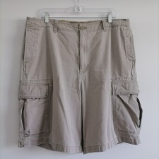 Old Navy Mens Beige Flat Front High Rise Modern Y2K Cotton Cargo Shorts Size 38