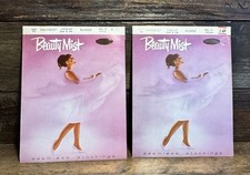 2 Vintage Beauty Mist Cantrece Seamless Nylon Stockings Blonde 8 1/2 -9 1/2 8405