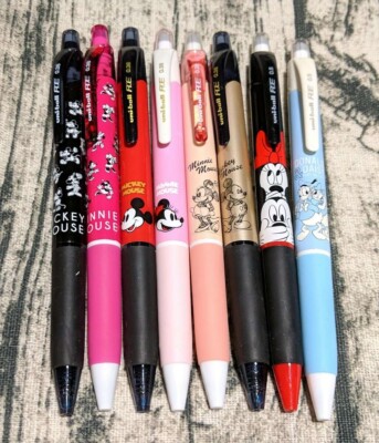 Mickey & Minnie　Erasable gel pen and 4＆1 1x Disney Mickey Minnie Mouse Uni-ball RE Pens Erasable Ink 0.38