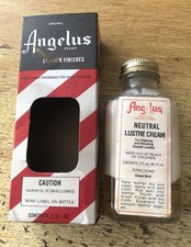Angelus Leather Finishes 3 Oz. Neutral Lustre Cream Bottle With Box Dressing 50s