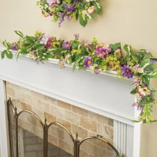 5ft Purple Hydrangeas & Berries Floral Garden Garland