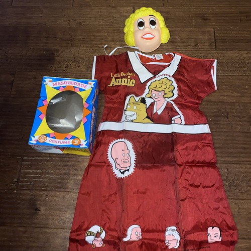 Vintage Ben Cooper Little Orphan Annie Kostüm Maske und Kostüm mit Box