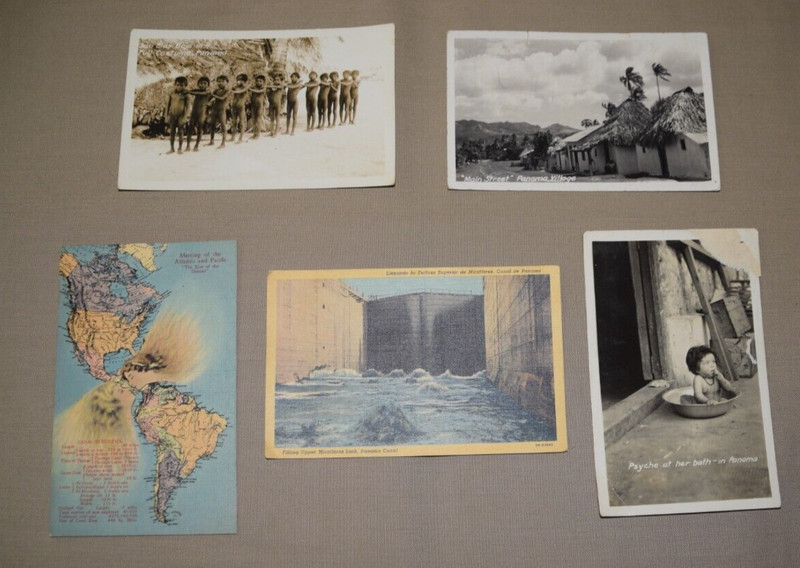 Vintage Lot of 5 Panama 1942 Post Cards in good condition