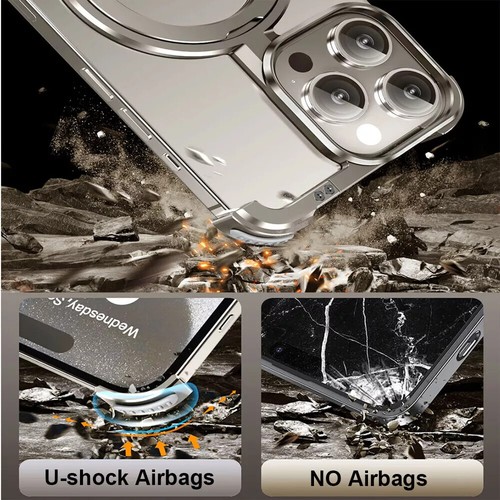 Rahmenlose Magnetische Metall Bumper Handyhülle für iPhone 15Pro Max 14 13 12 - Bild 13 von 40