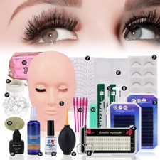 Juego de ejercicios de práctica de extensión de pestañas postizas de 19 piezas, maniquí plano profesional